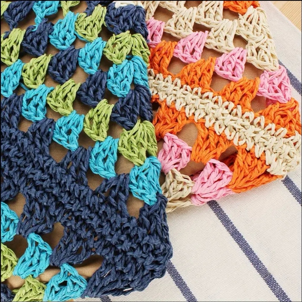 🆕 Artisanal - Shoulder Bags with Handwoven Geometric - Argyle Pattern - 2 color - Picture 6 of 12